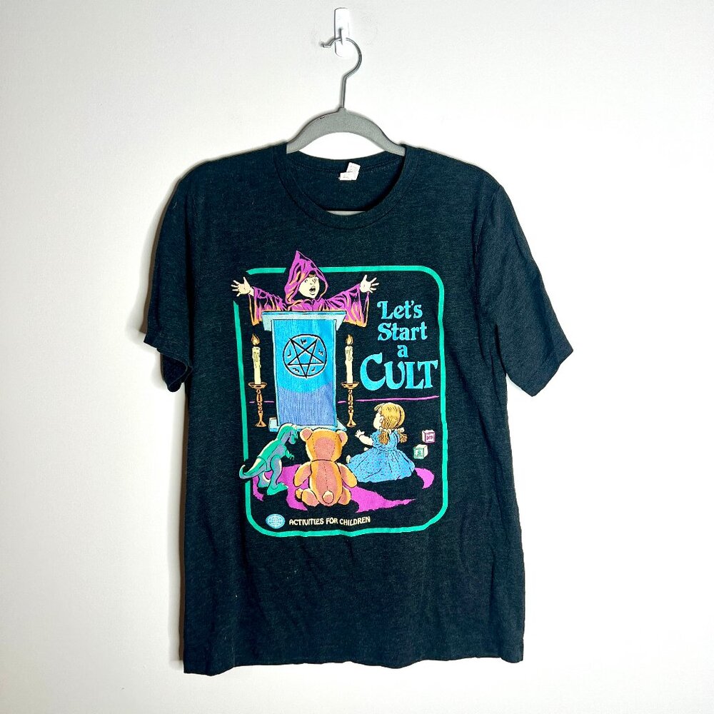 Let’s Start A Cult Graphic Tee from Wicked Clothes Canvas T-Shirt Short Sleeve L